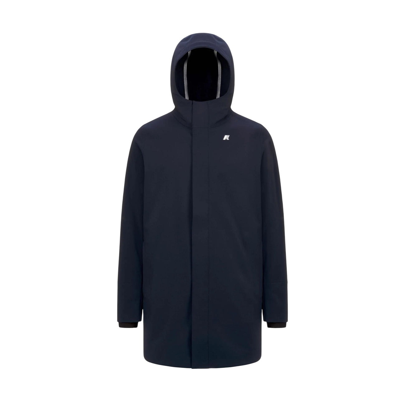 Giacca K-Way Marlyn uomo K7126UW impermeabile e antivento. Capospalla medio softshell slim fit con cappuccio, interno in morbido micro polar fleece, resistenza acqua 10000 mm e traspirante, abbigliamento uomo mezza stagione.
