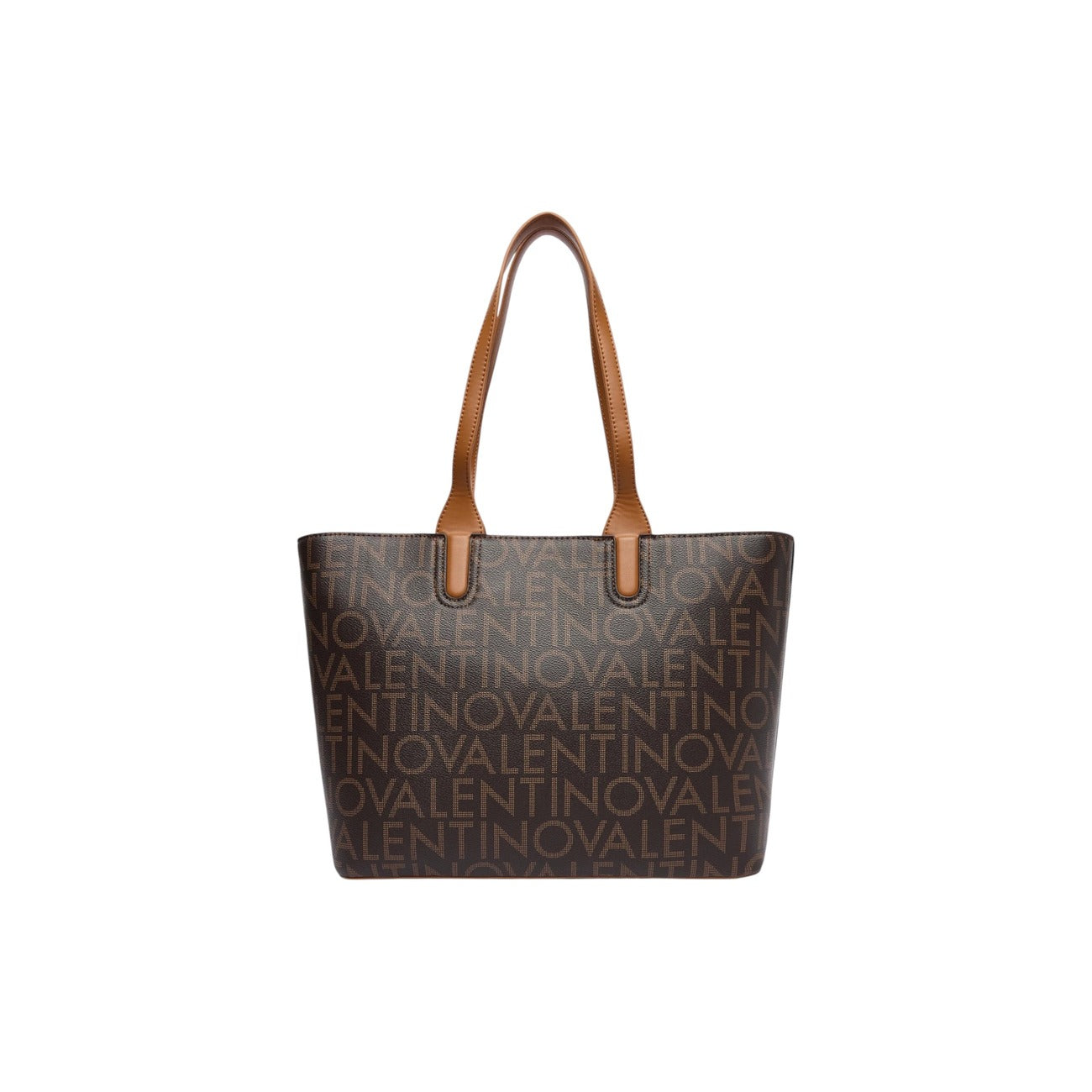 Valentino Bags Borsa Donna Marrone a Mano con Stampa - Borsa Poliuretano Tasca Interna 34x28x12.5cm