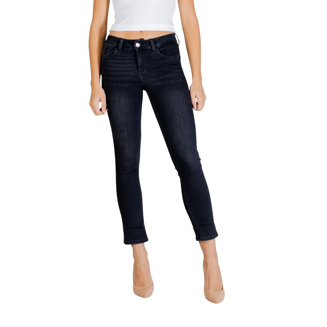 Liu Jo Jeans Donna Blu con Zip e Bottone Tasche Anteriori e Posteriori in Cotone 78% Lyocell 12% Elastan 3% Altre Fibre 7% Primavera/Estate UA6006 D0305