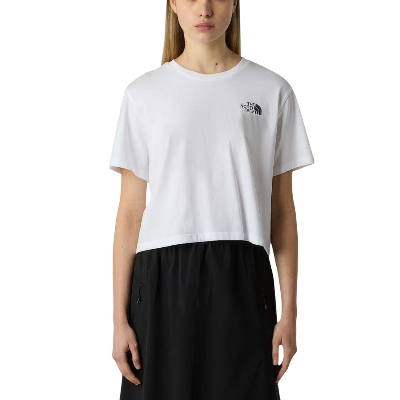 The North Face T-Shirt Donna Bianca Stampa Manica Corta Scollo Tondo 60% Cotone 40% Poliestere Primavera/Estate NF0A87U4