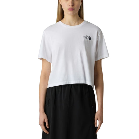 The North Face T-Shirt Donna Bianca Stampa Manica Corta Scollo Tondo 60% Cotone 40% Poliestere Primavera/Estate NF0A87U4
