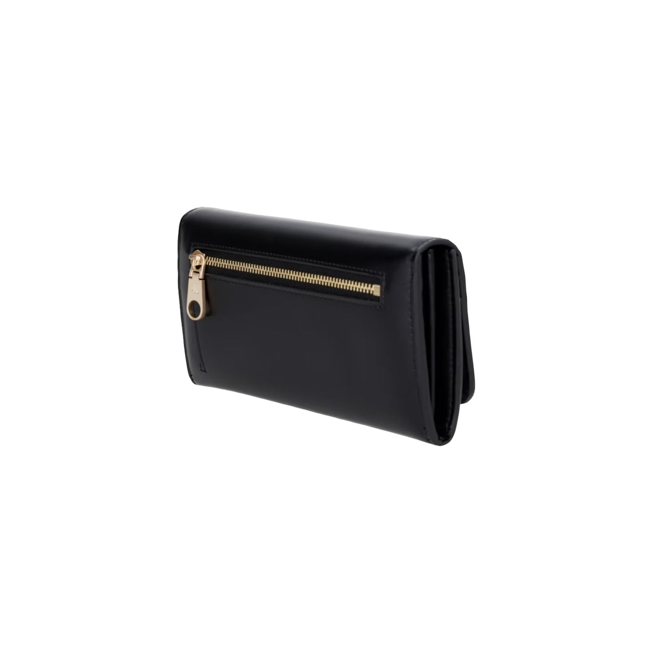 Portafoglio Grande in Nappa Calvin Klein; Nero. 100% Pregiata pelle, chiusura zip-around, 12 slot carte, portamonete zippato e protezione RFID. Dimensioni generose (19,8 cm), eleganza e funzionalità 4 stagioni. Vista posteriore 