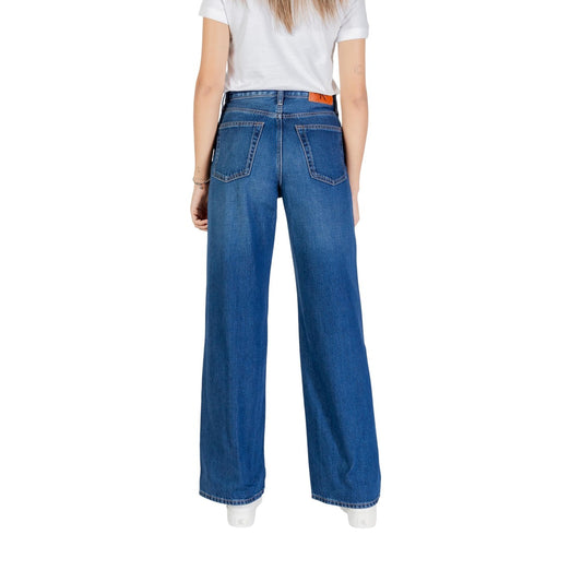 Calvin Klein Jeans Jeans Donna Blu con Zip Bottone Tasche Anteriori Posteriori in Cotone 100% Autunno/Inverno LV047D716G