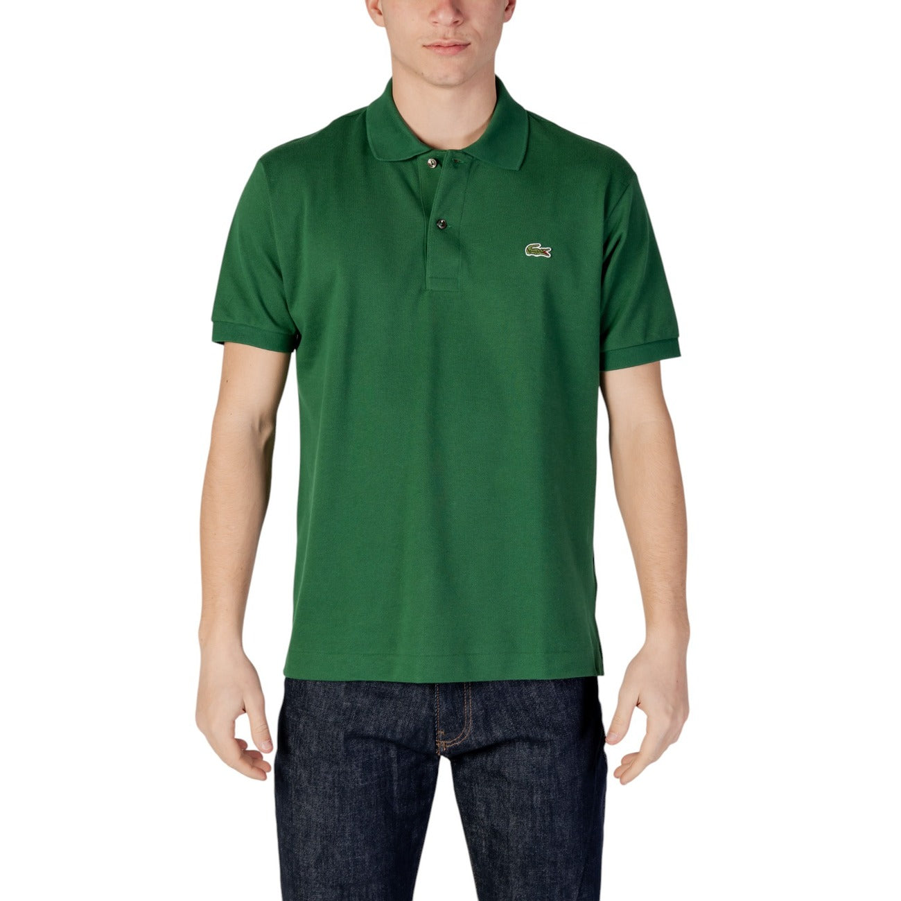 Lacoste Polo Uomo Verde Oliva Bottoni Colletto Polo Scollo Tondo Maniche Corte 100% Cotone Primavera/Estate WH7_16060800149_OLIVE_GREEN