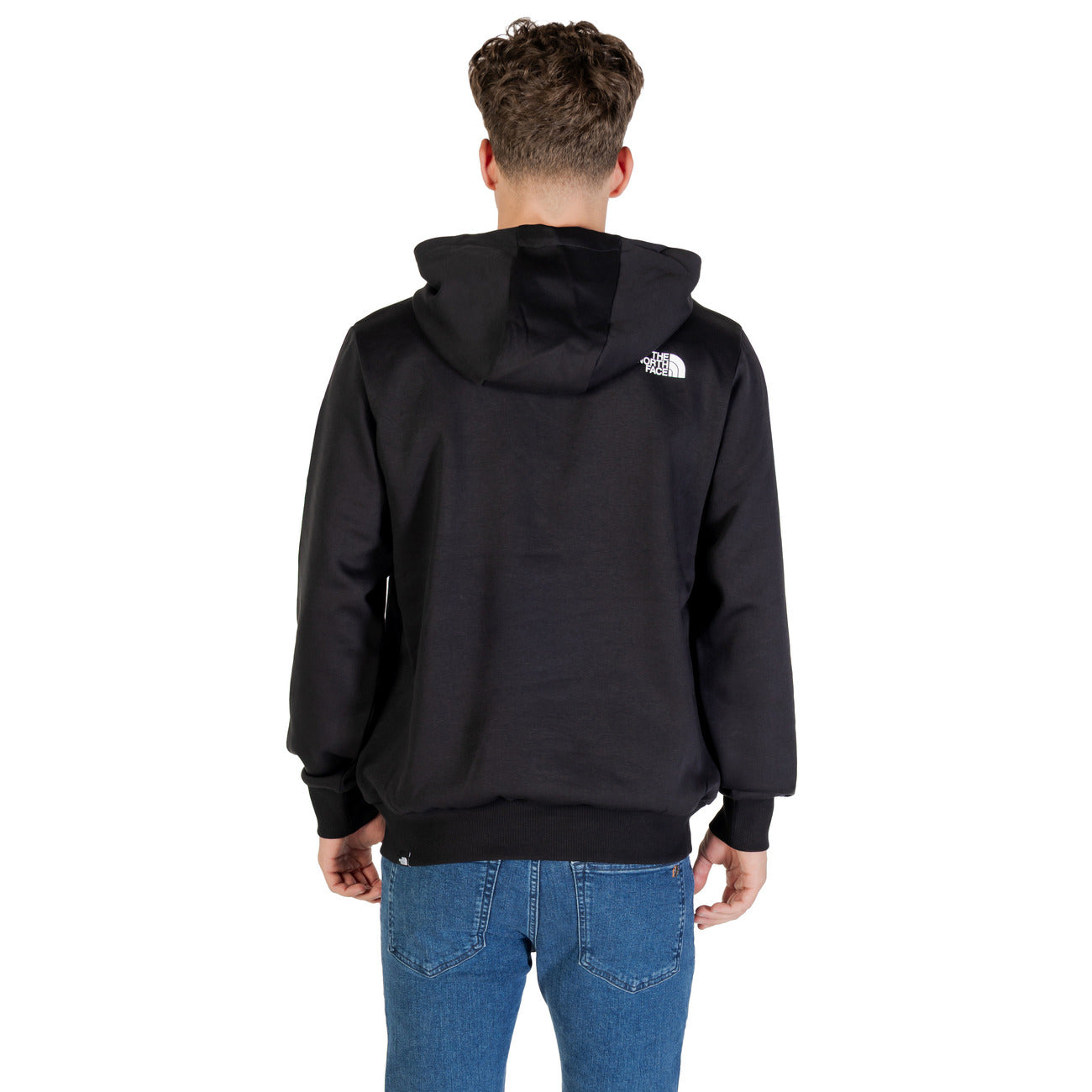 The North Face Felpa nera Fine Hoodie; maglia con cappuccio e tasca anteriore, logo frontale e interno morbido. Un classico dell'abbigliamento urban maschile, resistente e versatile. Vista posteriore 