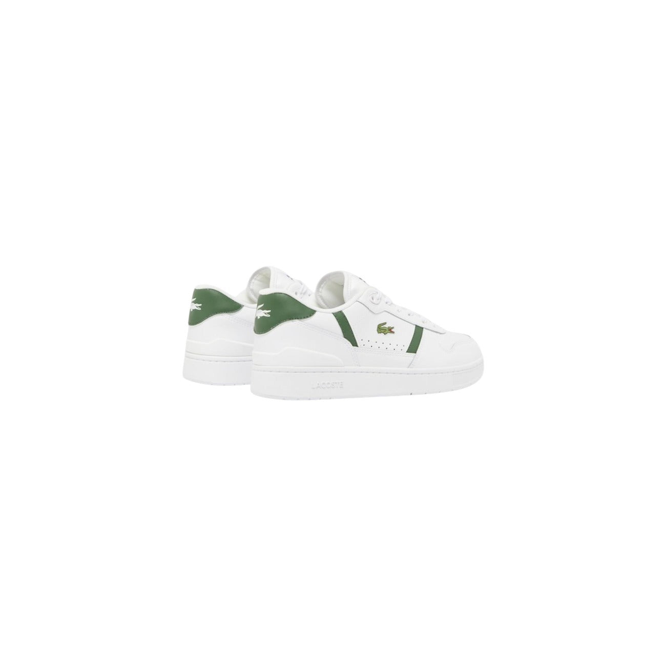 sneaker Lacoste T-Clip Set da uomo in pelle bianca e verde Vista posteriore retro