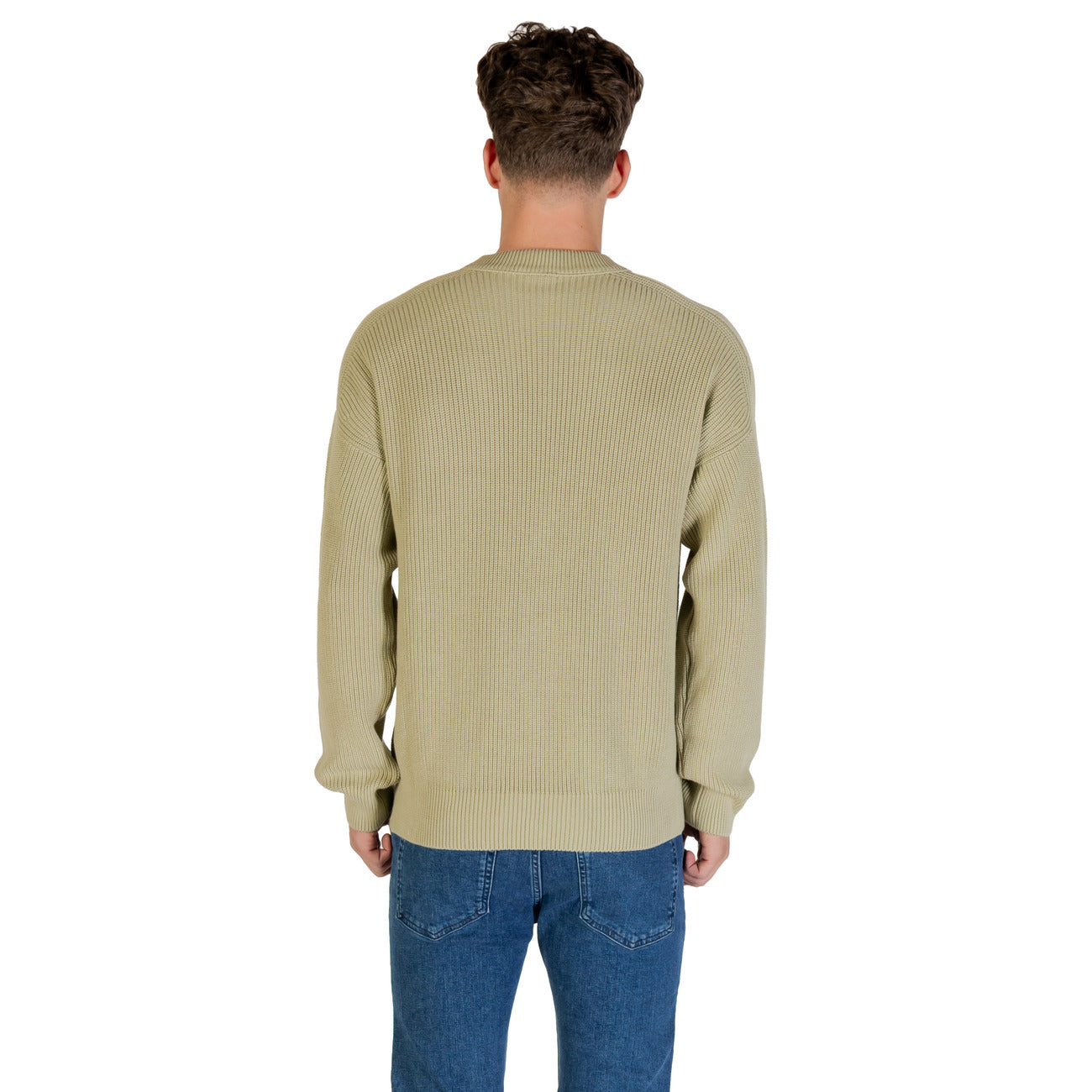 Boss Maglia Uomo Beige con Maniche Lunghe Scollo Tondo Tasca Esterna in Cotone 100% 50546175