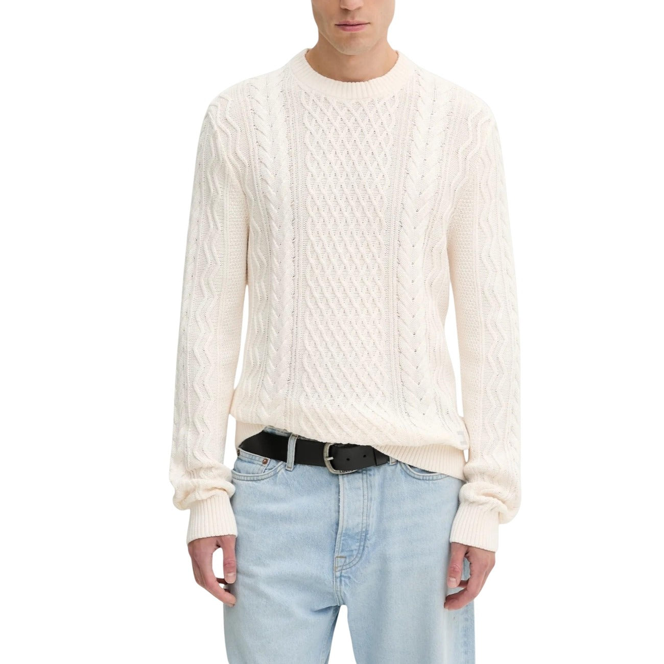 Tommy Hilfiger Jeans Maglia Uomo Blu Scollo Tondo Manica Lunga Cotone Organico Autunno Inverno DM0DM22101