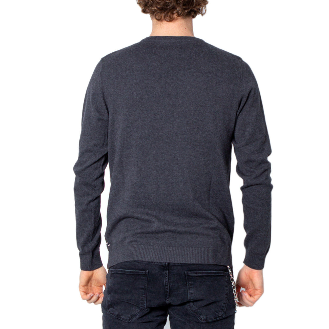 Jack & Jones Maglia Uomo Grigio Scollo a V Manica Lunga Cotone 100% Autunno Inverno 12137194