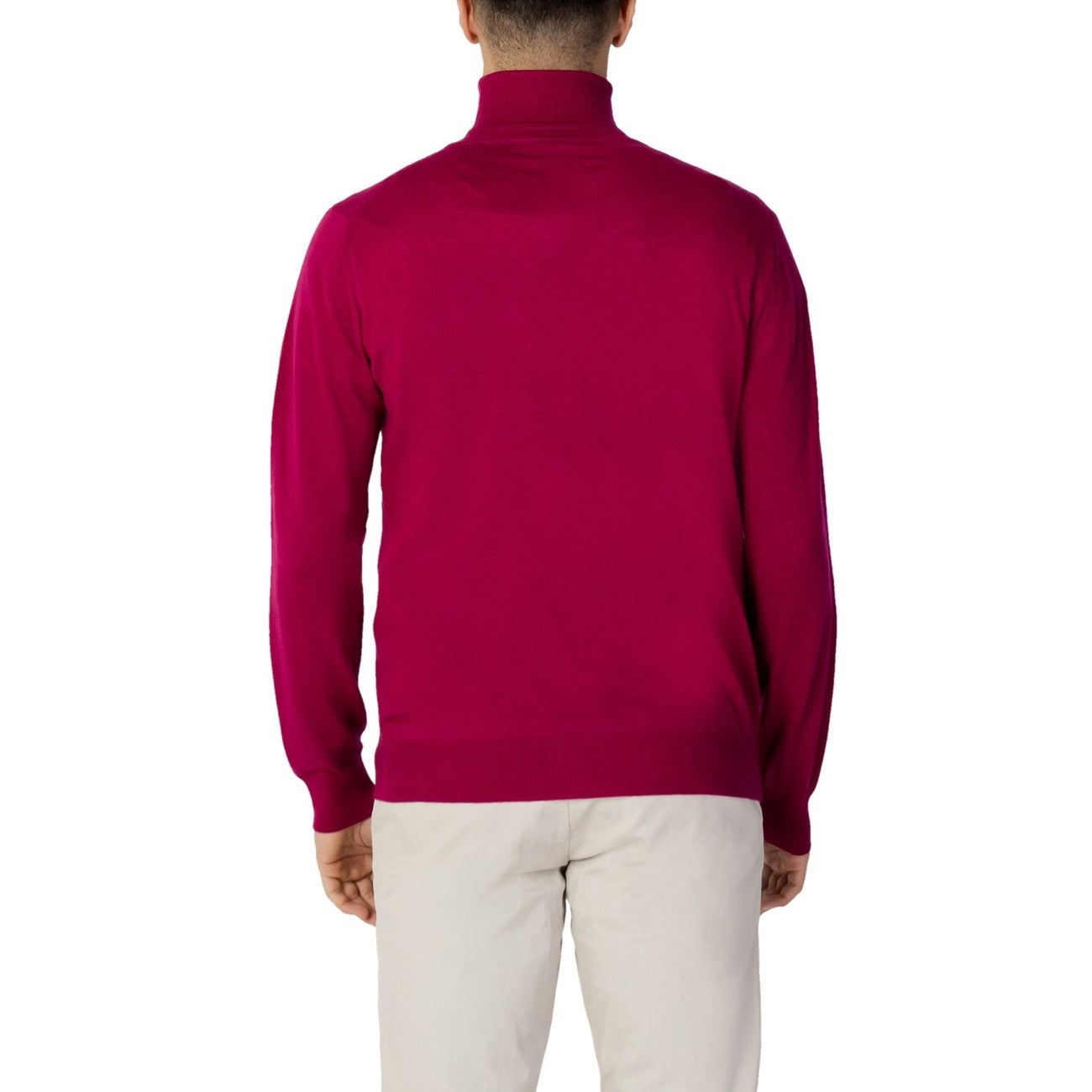 Diktat Maglia Uomo Fucsia Monocromo con Maniche Lunghe Scollo Alto in Viscosa 40% Poliestere 30% Acrilico 25% Cashmere 5% DK37012