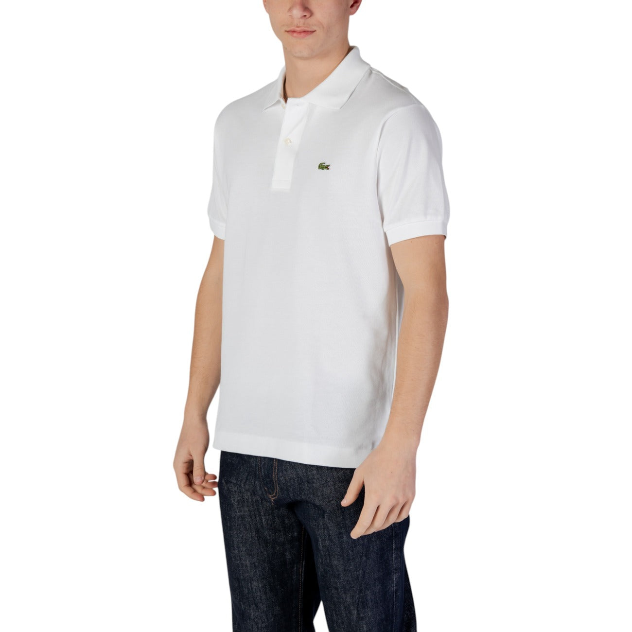 Lacoste Polo Uomo Bianco Bottoni Colletto Polo Scollo Tondo Maniche Corte 100% Cotone Primavera/Estate WH7_16060800008_WHITE