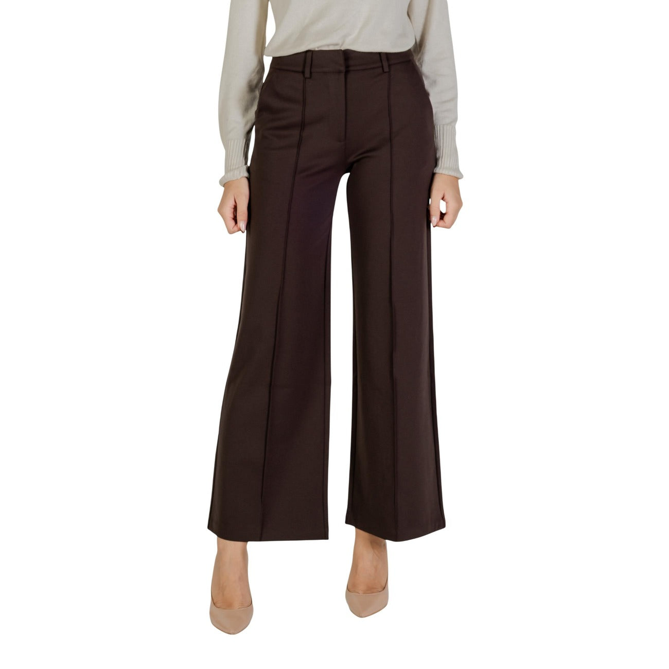 Ichi Pantaloni Donna Nero Monocromo Zip e Bottone 74% Poliestere 22% Viscosa 4% Lycra Autunno/Inverno 20116768