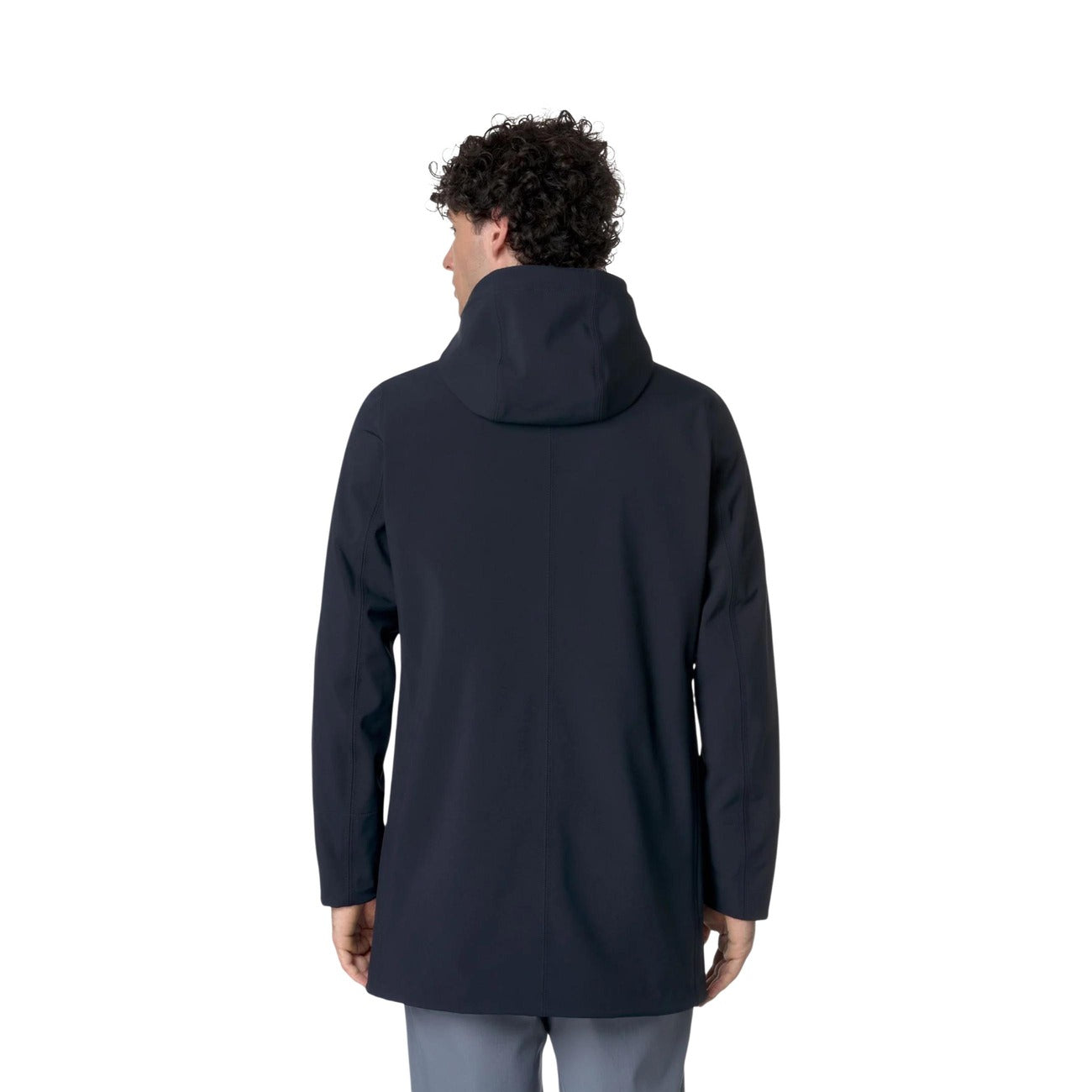 Giacca K-Way Marlyn uomo K7126UW impermeabile e antivento. Capospalla medio softshell slim fit con cappuccio, interno in morbido micro polar fleece, resistenza acqua 10000 mm e traspirante, abbigliamento uomo mezza stagione.