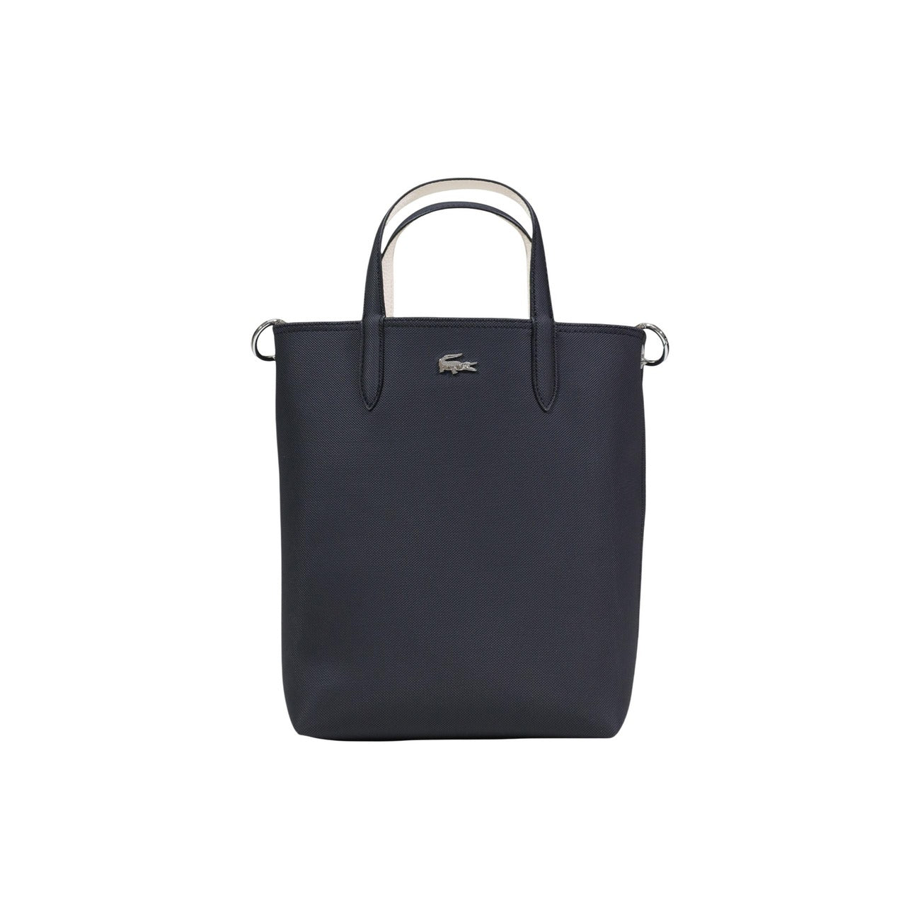 Borsa donna Lacoste ANNA nera da viaggio reversibile in PVC con manici primavera estate 