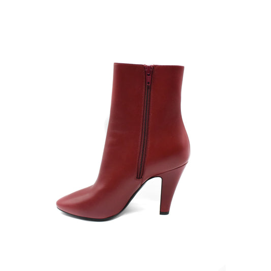 Saint Laurent Stivali Donna Rossi con Cerniera Stivaletti in Pelle 100% Autunno/Inverno B_44957
