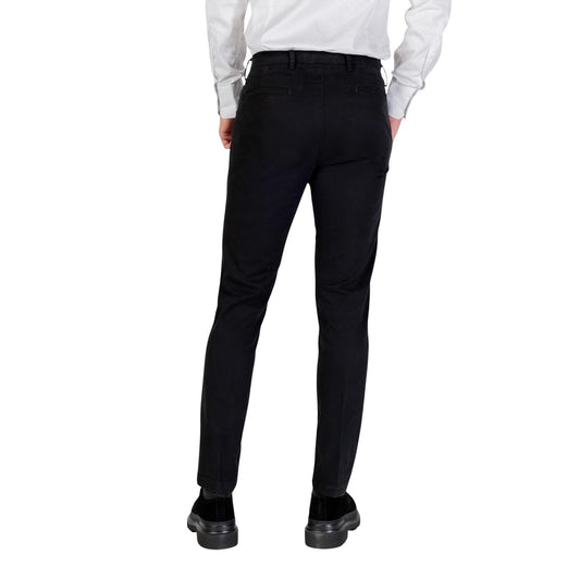 Borghese Pantaloni Uomo Nero in 97% Cotone 3% Elastan con Zip e Bottone Tasche Autunno/Inverno 5WPA01 07CO126M