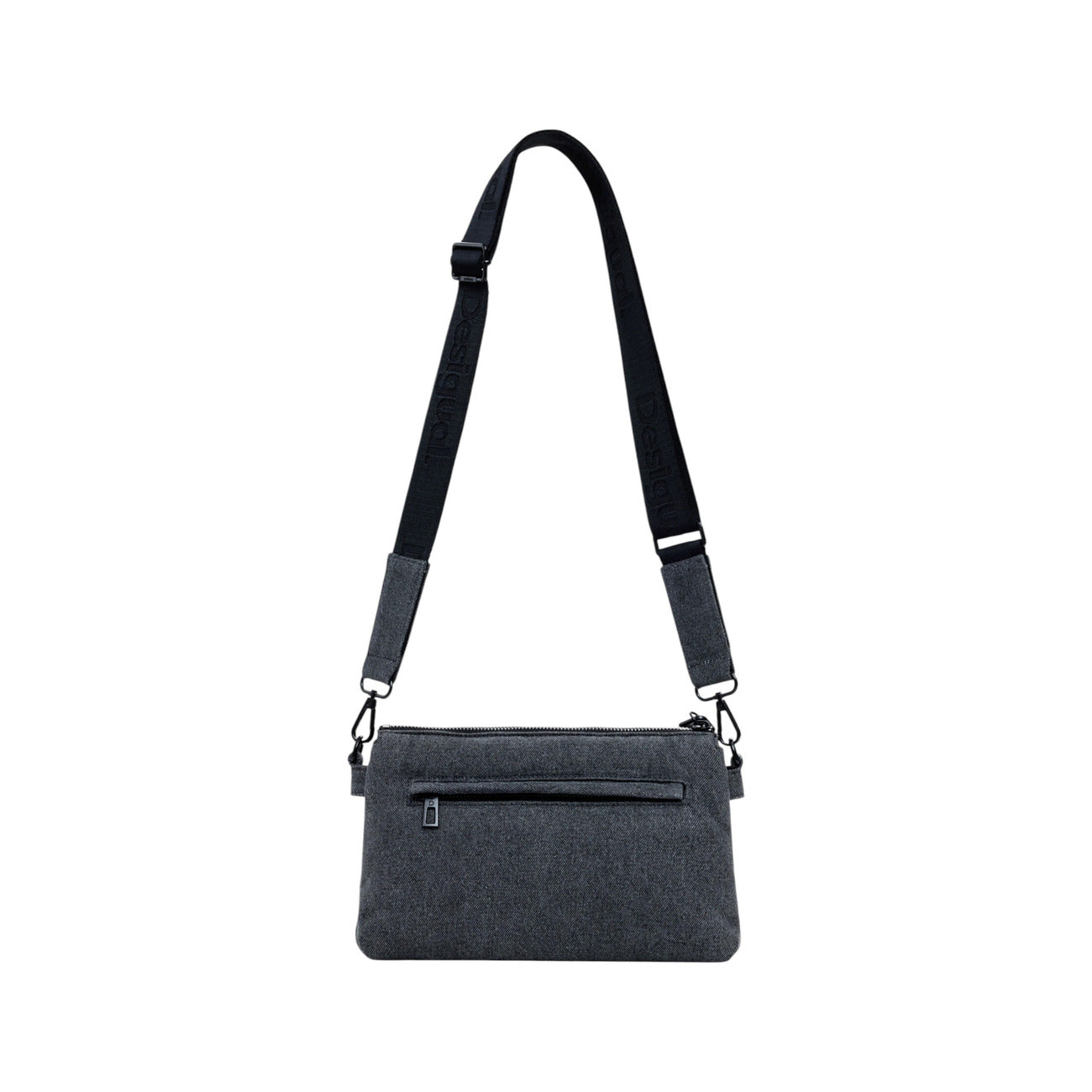 Desigual Women's Black Handbag and Shoulder Bag - Cotton Bag with Zipper Pockets 26x17.5x10cm