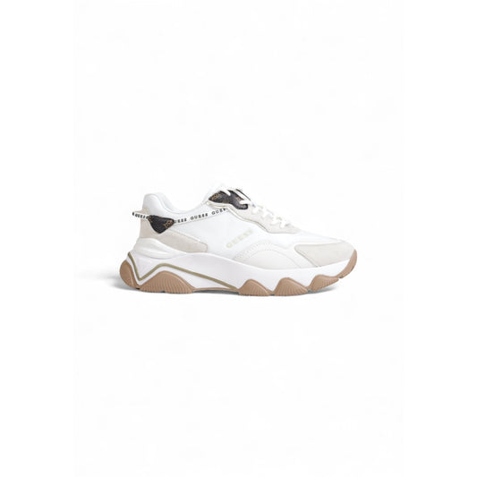 Guess Sneakers Donna Bianche con Lacci Suola Gomma - Sneakers Tessuto Poliuretano