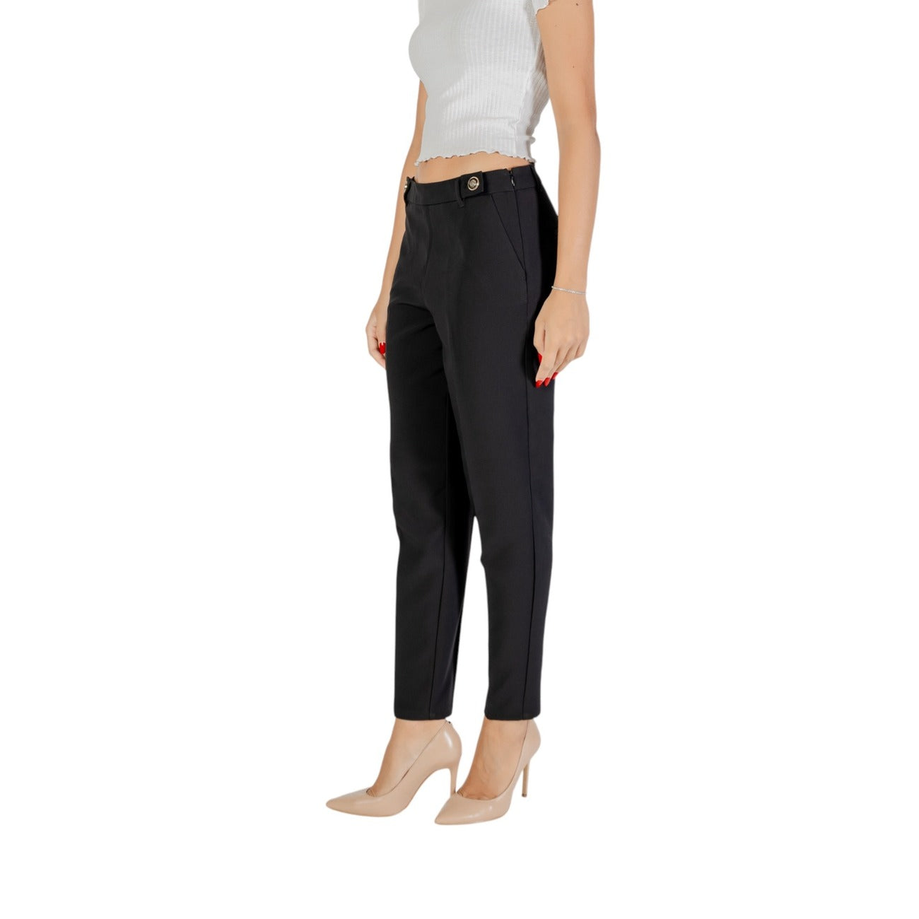 Only Pantaloni Donna Nero 92% Poliestere 8% Elastan 15355227