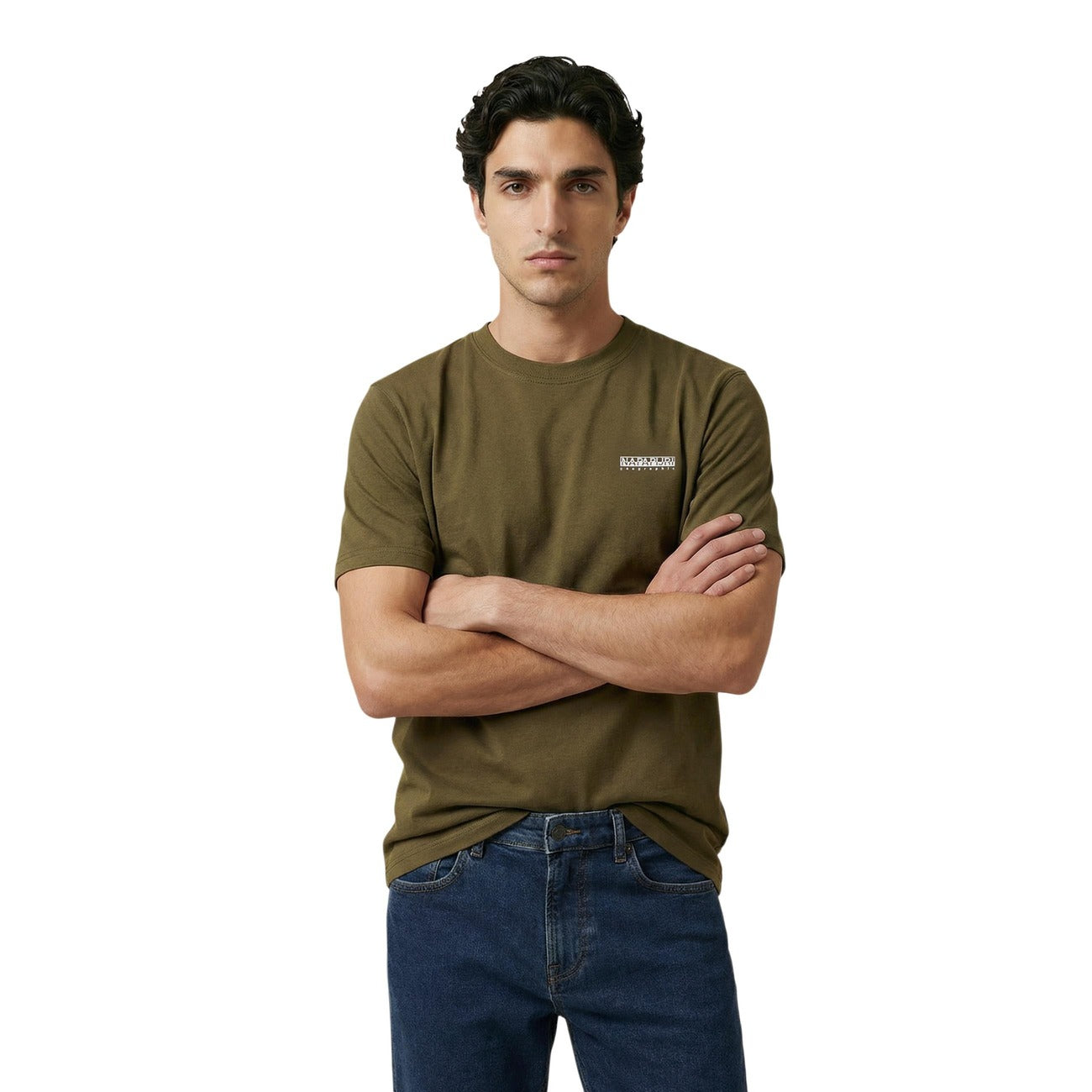 Napapijri T-Shirt Uomo Nera Manica Corta Scollo Tondo 100% Cotone Autunno/Inverno NP0A88TR