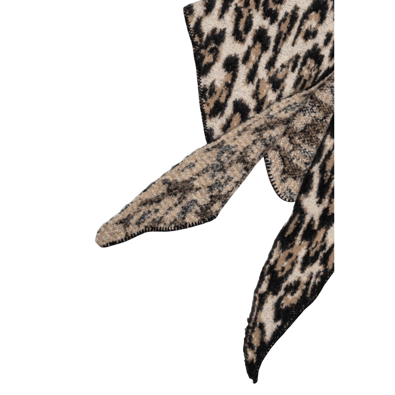 Pieces Sciarpa Donna Nero Leopardata Poliestere 100% Autunno Inverno 17159955