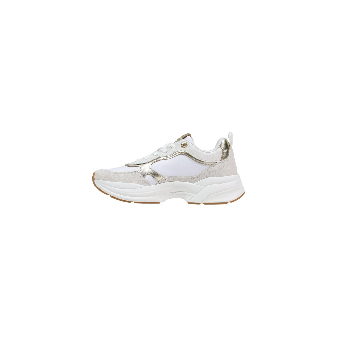 Sneakers Tommy Hilfiger Gold; 100% Nappa metallizzata. Suola chunky, interno traspirante in poliestere, soletta rimovibile. Dettagli branding smaltati, stile running anni '90, stagione Primavera/Estate.