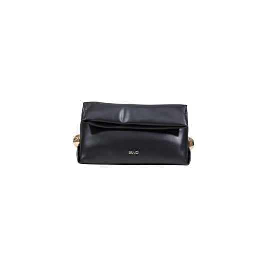 Borsa Liu Jo BETTER donna nera a mano con tracolla tasca interna 100% poliuretano - vista frontale versione pochette