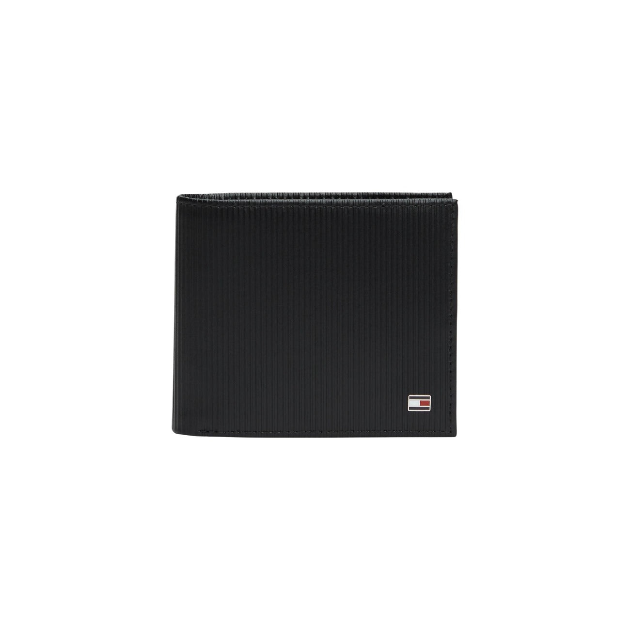 Portafoglio Tommy Hilfiger uomo nero con tasche e scomparti interni 100% pelle 10x11.5x2 cm - vista frontale
