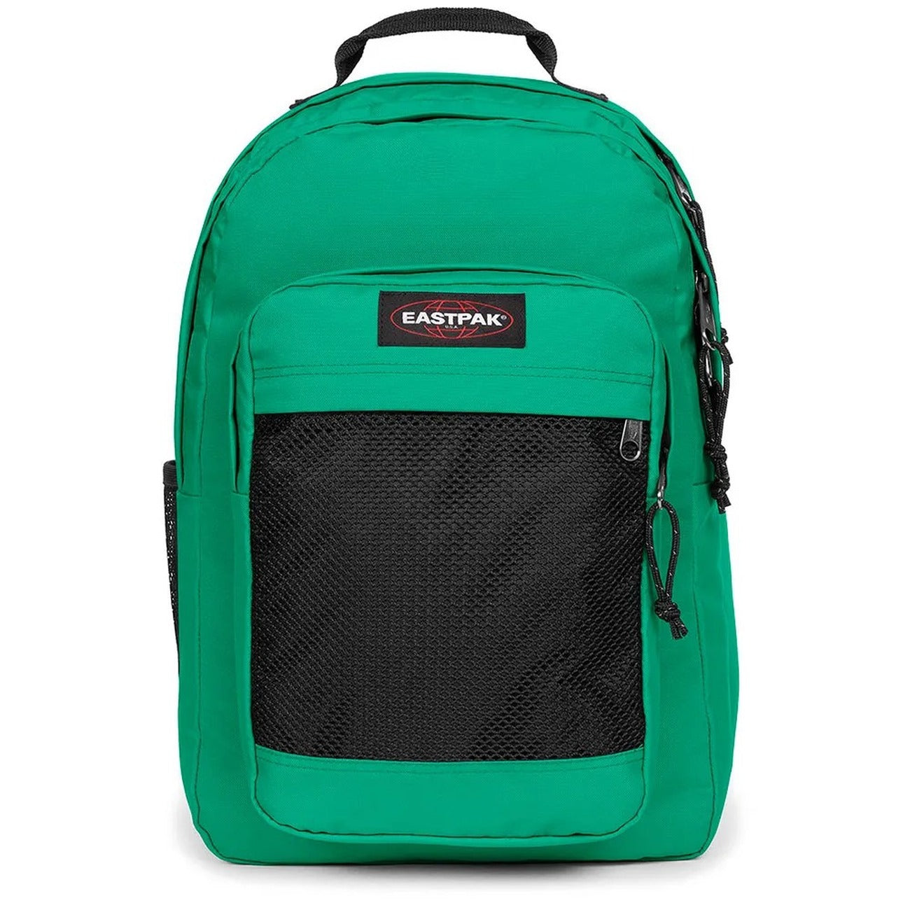 Zaino Eastpak verde; Dimensioni 29x44x28 cm. Doppio comparto con apertura a U, tasca laptop 16 pollici e portaborraccia. Organizer integrato e schienale trapuntato, stile casual-studio. Vista Frontale 