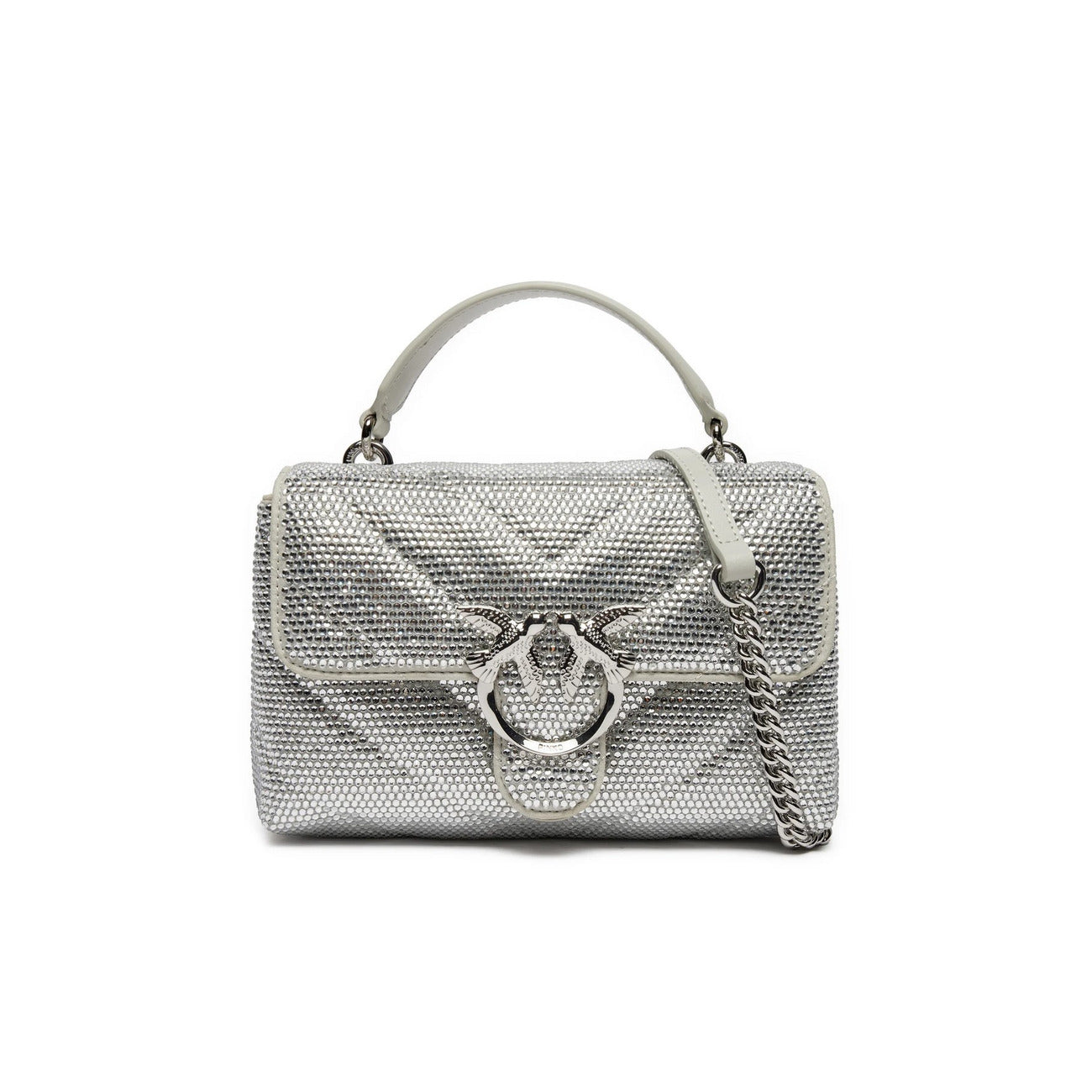 Pinko Women's Handbag in Silver - Glamorous Italian Style