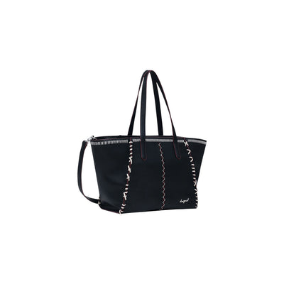 Desigual Borsa Donna Nera a Mano e Tracolla - Borsa con Tasca Interna 34.2x30x14cm