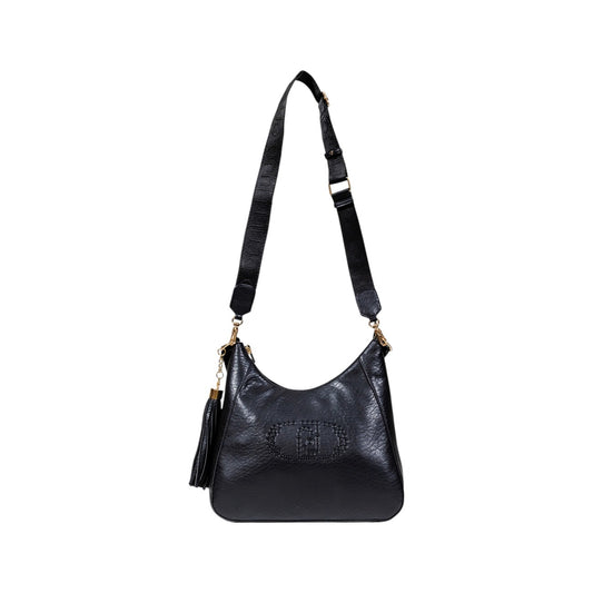 Liu Jo Borsa Donna Nera in Ecopelle 100% a Mano con Tracolla Cerniera Tasche Interne 22x30x12 cm AF5119 E0161
