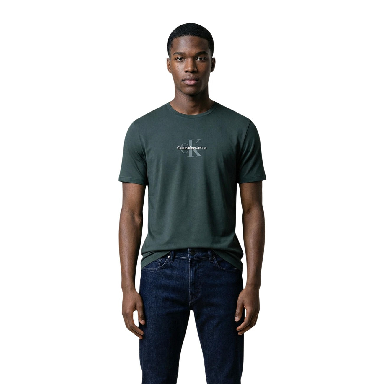 Calvin Klein Jeans T-Shirt Uomo Nero Maniche Corte Scollo Tondo Cotone 100% Primavera Estate LV04RB866G