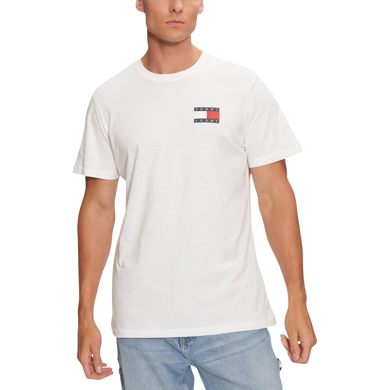 Tommy Hilfiger Jeans T-Shirt Uomo Nera Stampa Maniche Corte Scollo Tondo Cotone 100% DM0DM20740