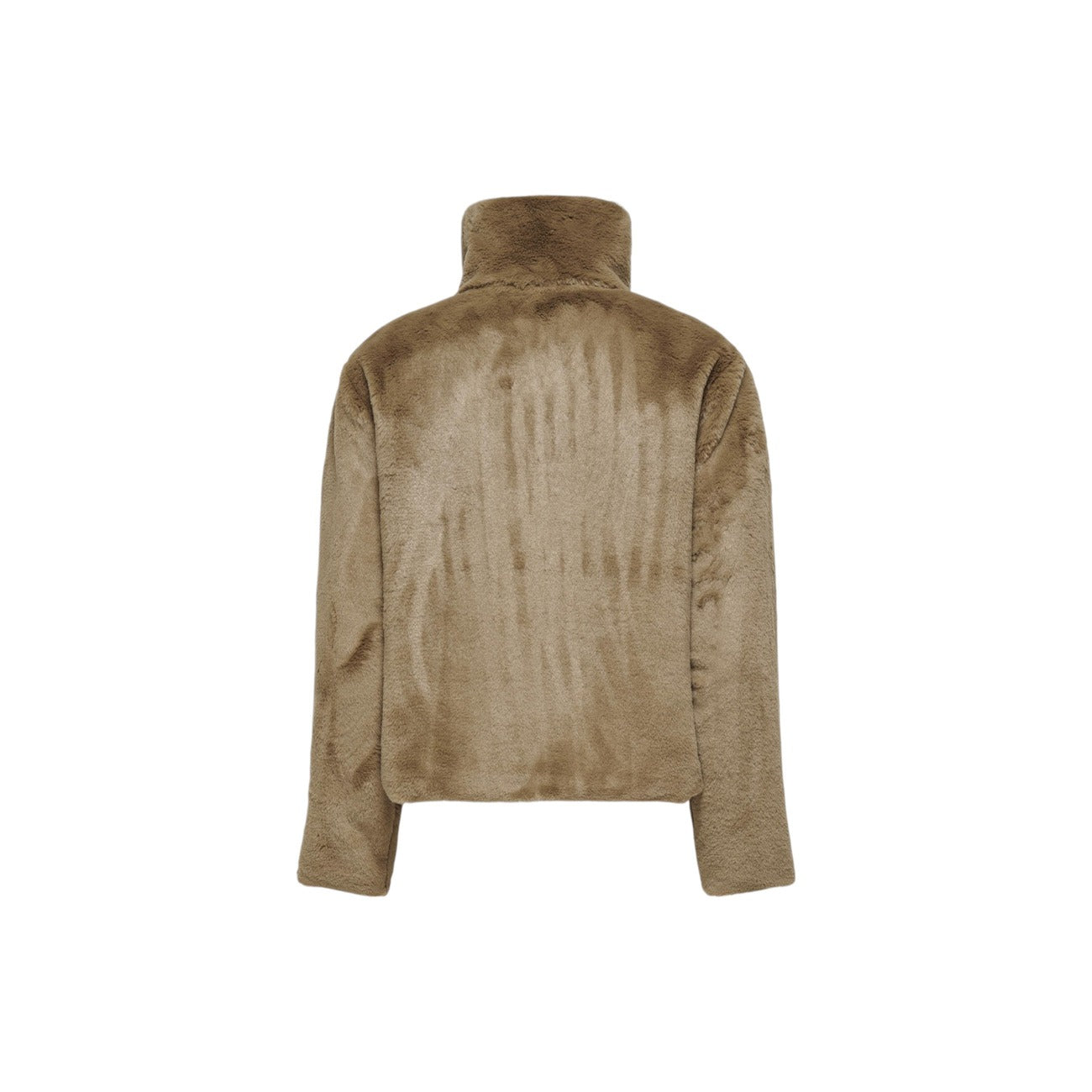 Jacqueline De Yong Pelliccia Donna Marrone Cerniera Maniche Lunghe Scollo Alto Tasche Anteriori Poliestere 100% Autunno Inverno 15328187