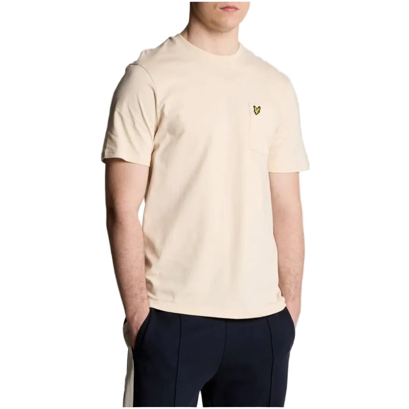Lyle & Scott T-Shirt Uomo Azzurra Stampa Tasca Manica Corta Scollo Tondo 100% Cotone Primavera/Estate TS2022V