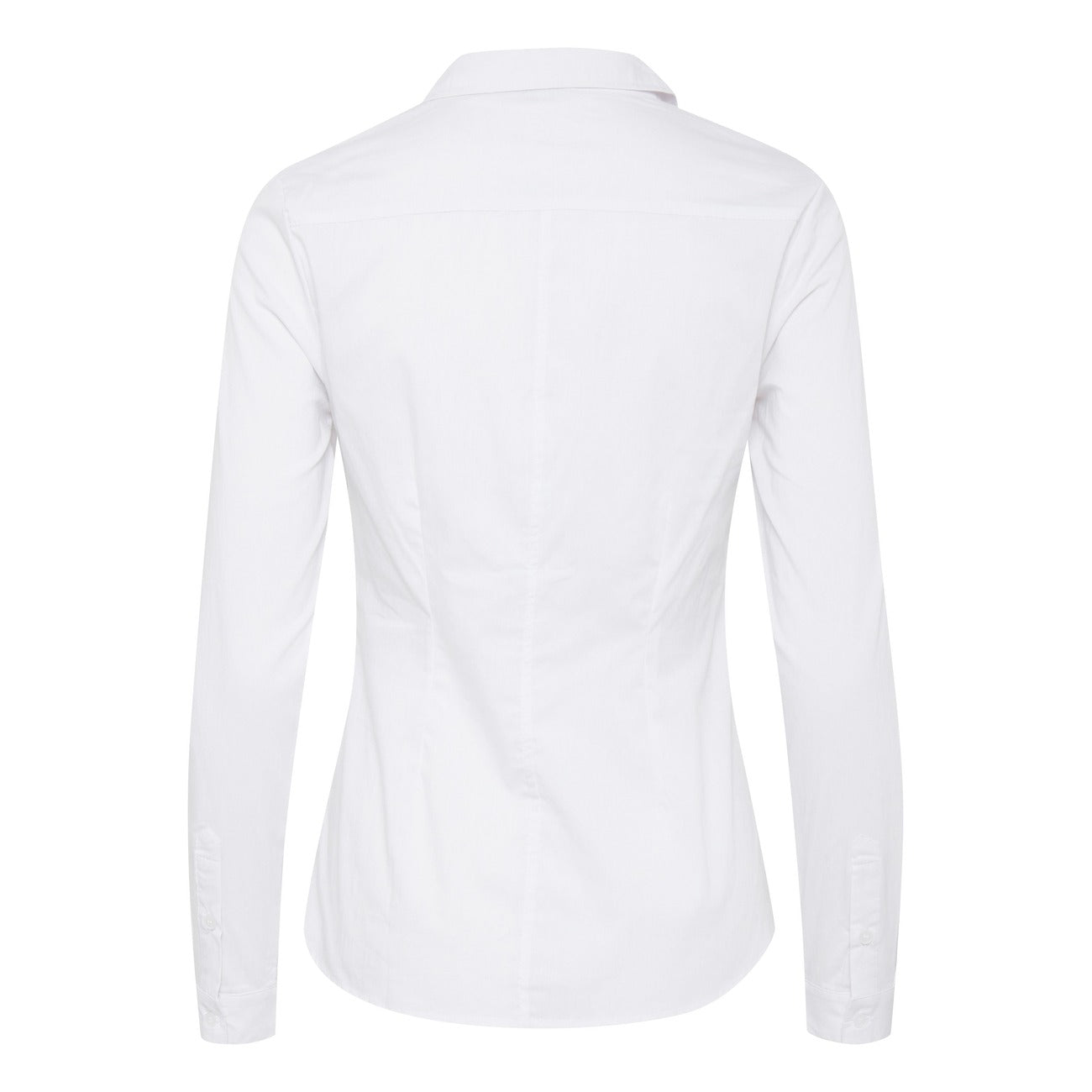 Ichi Camicia Donna Bianco Manica Lunga Bottoni Colletto Classico 68% Cotone 28% Poliammide 4% Elastan Autunno/Inverno 102533
