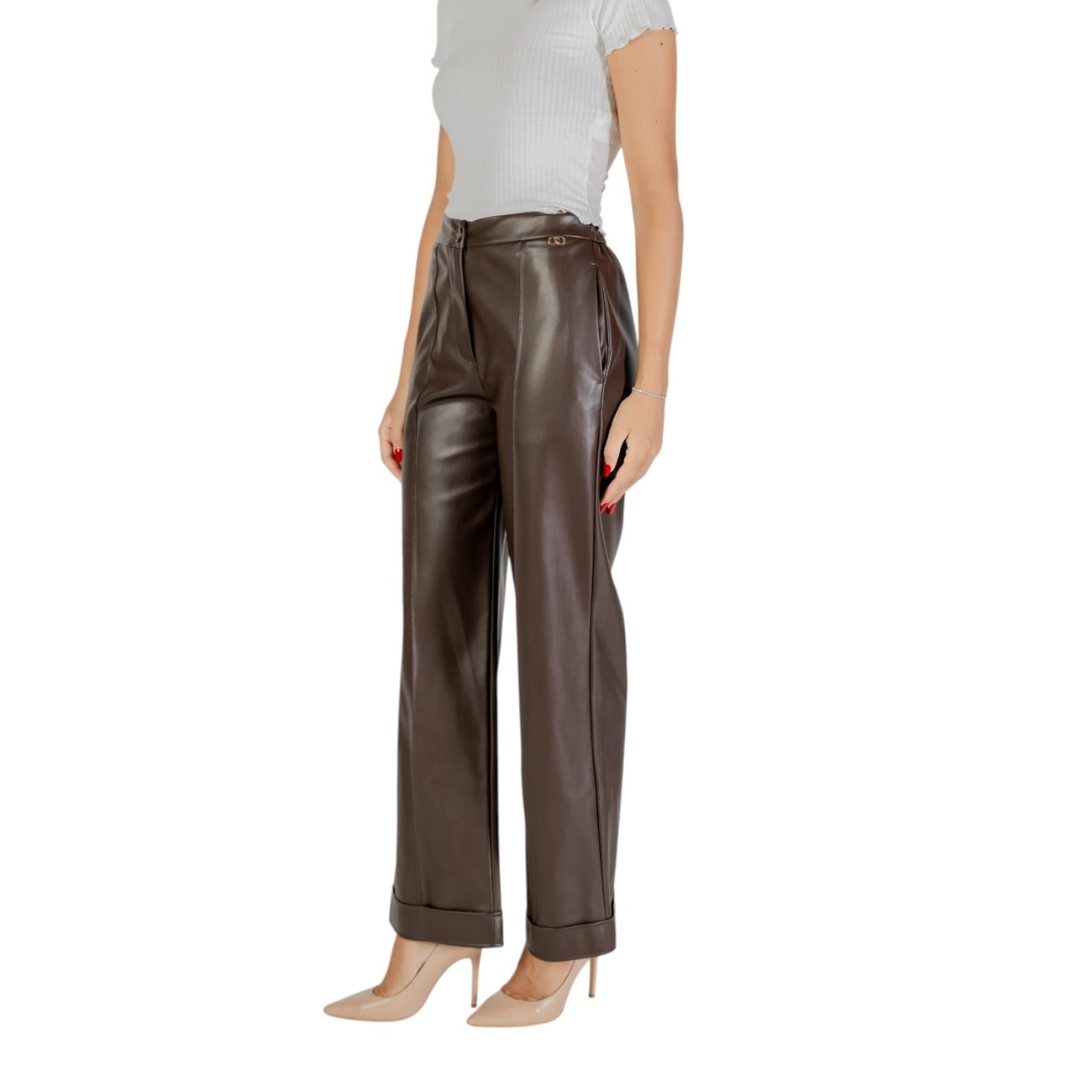 Liu Jo Pantaloni Donna Marrone Zip e Bottone 100% Poliestere Autunno/Inverno MF5069 E0624
