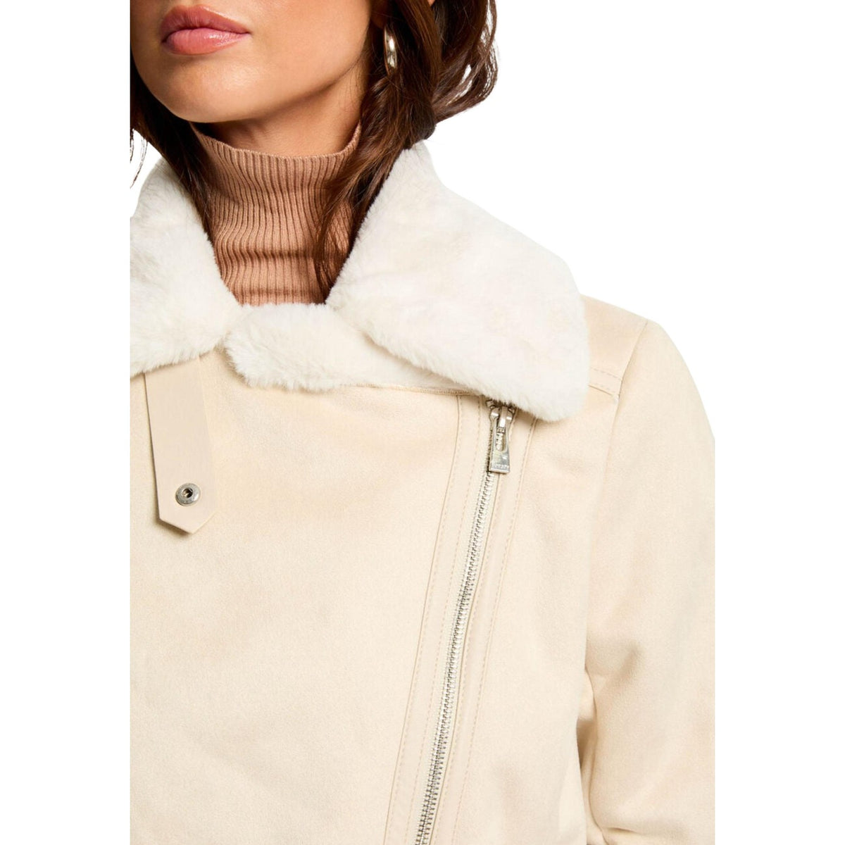 Morgan De Toi Giacca con zip effetto scamosciato Donna