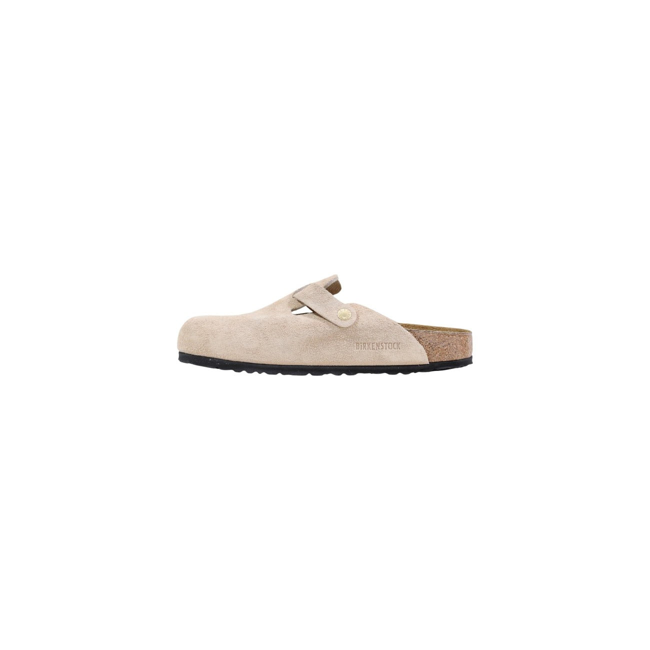 Ciabatte donna Birkenstock Boston Braided beige con plantare in sughero primavera estate - vista laterale