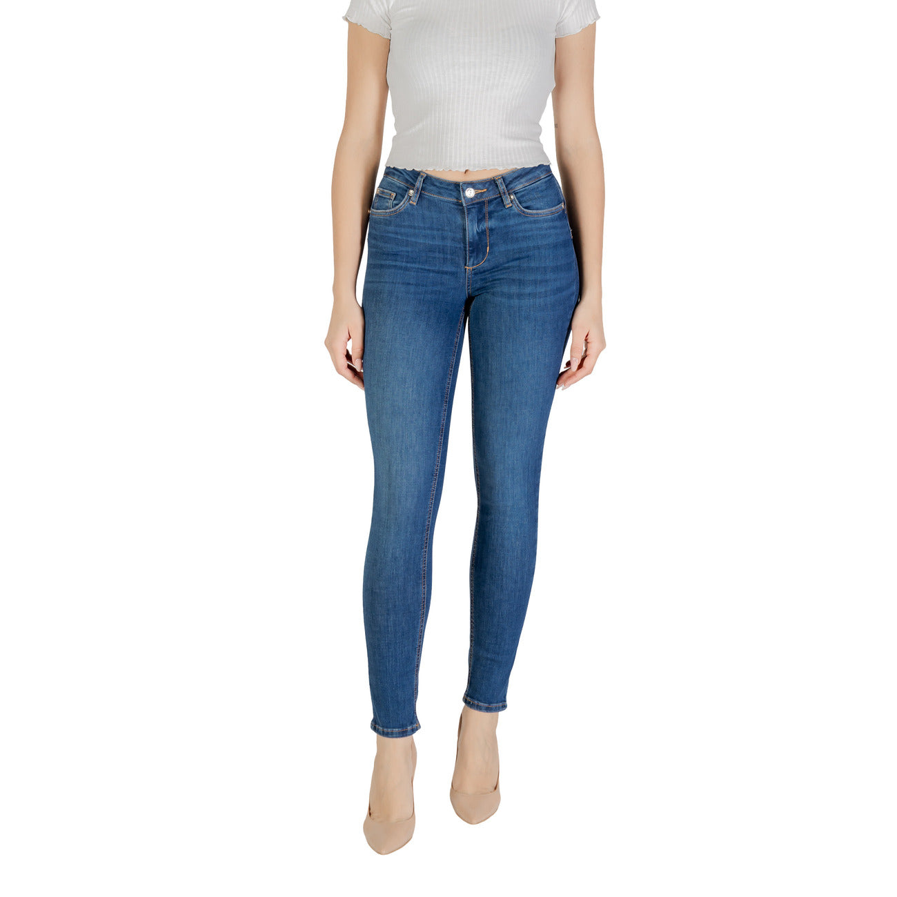 Liu Jo Jeans Donna Blu Monocromo Zip Bottone Tasche Anteriori Posteriori Cotone 84% Poliestere 14% Elastan 2% Primavera Estate UXX037D4811