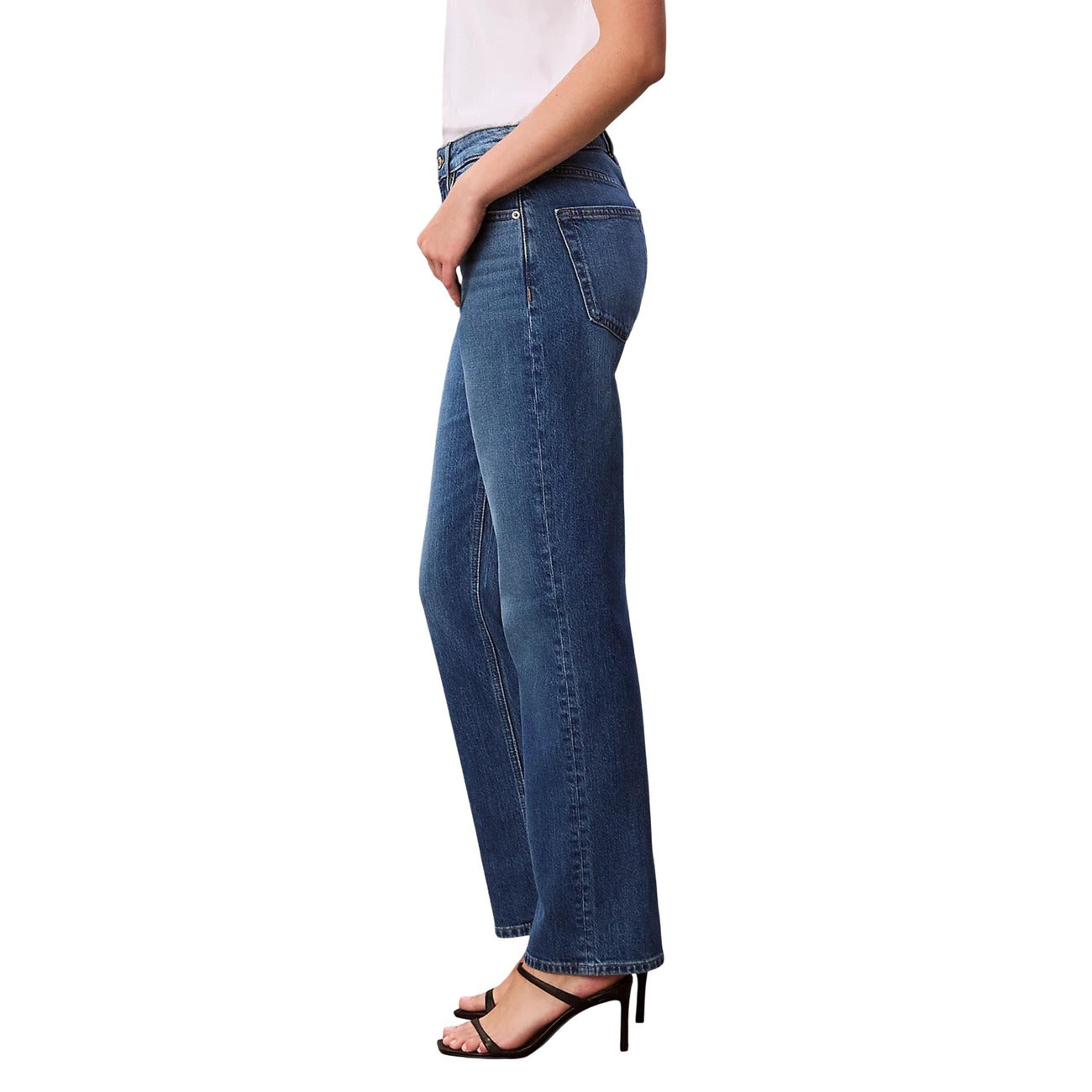 Calvin Klein Jeans Jeans Donna Blu Zip Bottone Tasche Anteriori Posteriori Cotone Elastan Autunno Inverno LV047B913G