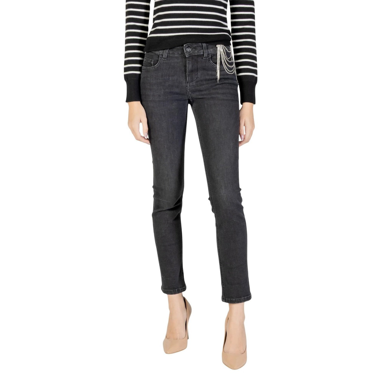Liu Jo Jeans Donna Nero Zip Bottone Tasche Anteriori Posteriori Cotone 82% Poliestere 16% Elastan 2% Autunno Inverno UF5006 D4797