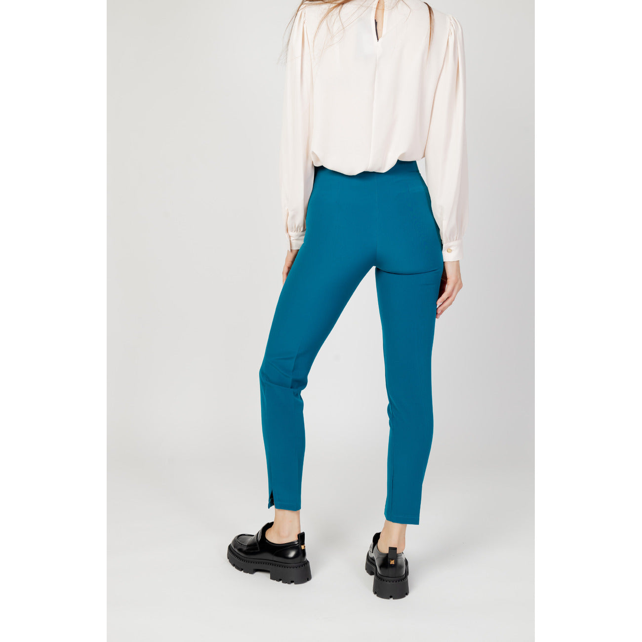 Hanny Deep Pantaloni Donna Verde Monocromo Cerniera 88% Poliestere 12% Lycra Primavera/Estate F876YBDHD3251C