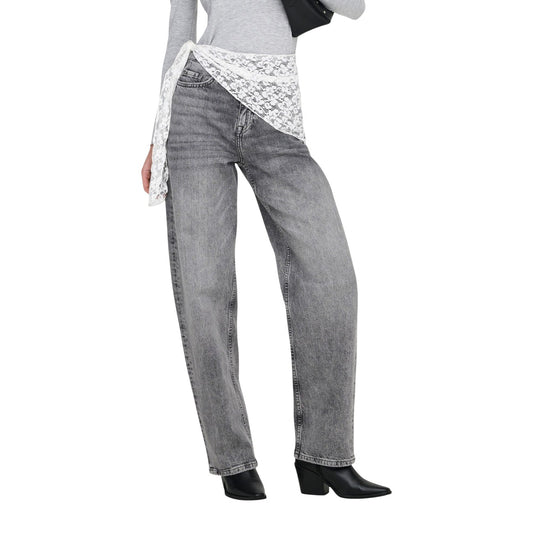 Jeans grigi donna Jacqueline De Yong – Jeans barrel fit vita alta JDY 15379792.