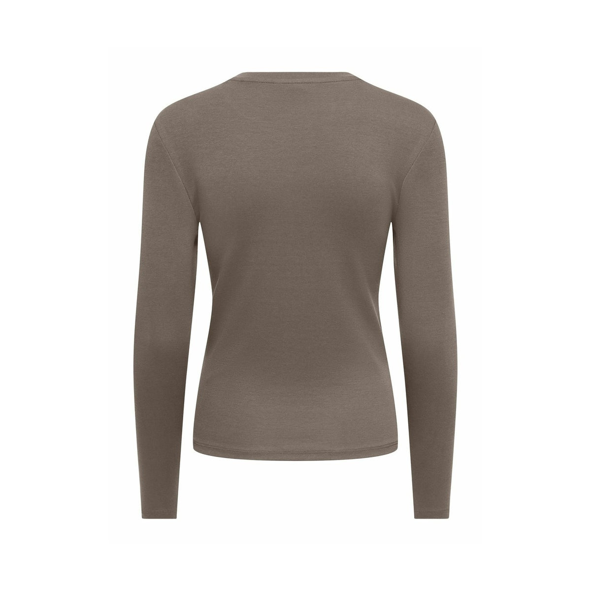 T-shirt manica lunga aderente donna Only 15323159. Maglia paricollo tight fit in cotone grigio e verde per autunno inverno.