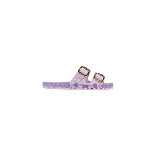Slide Sensi La Jolla Urban Nere; 100% PVC. Doppia fascia regolabile, suola ergonomica traforata anti-ristagno, altezza 2 cm. Leggere, ultra-resistenti e lavabili. Design Made in Italy. Colore lilla 