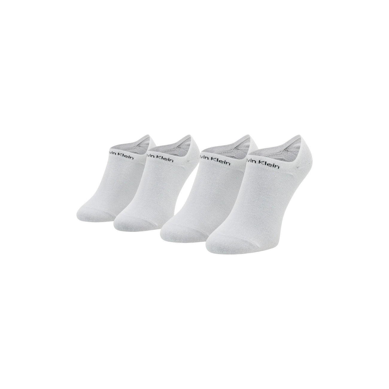 Calze Donna Calvin Klein Jeans 2P Sneaker Gripper; Bianco. 62% Poliestere, 35% Poliammide, 3% Elastam. Sistema antiscivolo sul tallone, invisibili, traspiranti. Confezione da 2 paia. Vista frontale 