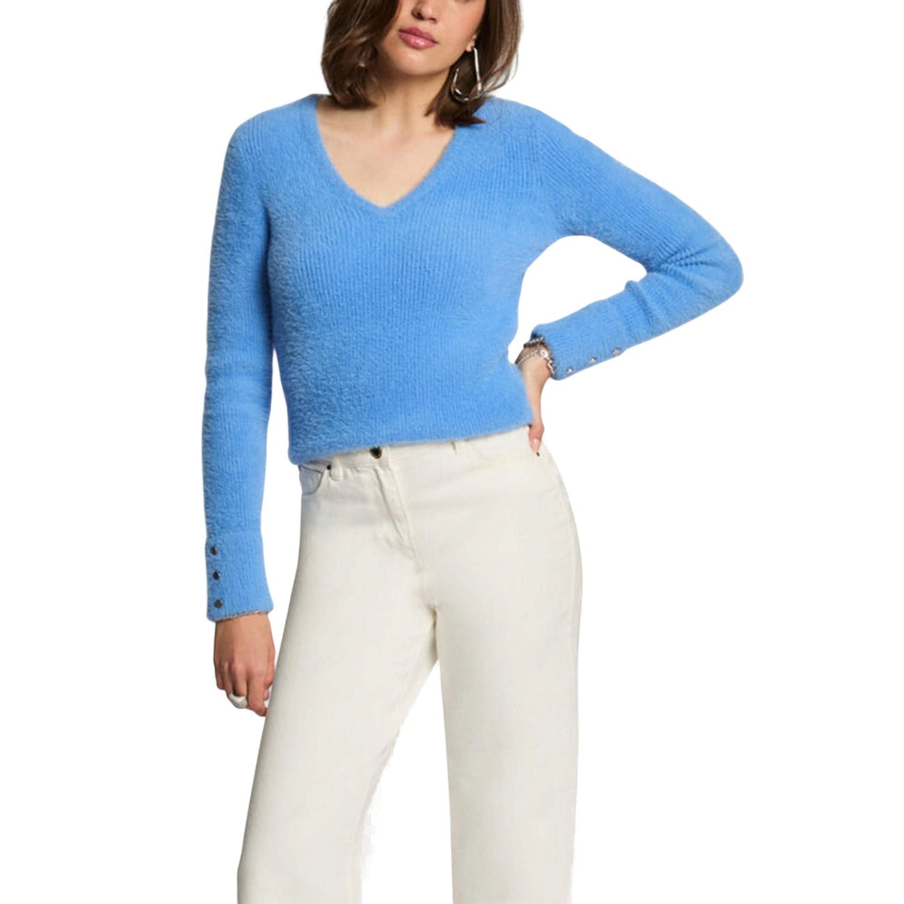 Morgan De Toi Maglioncino Donna Manica Lunga con Scollo a V 212-MOOVE