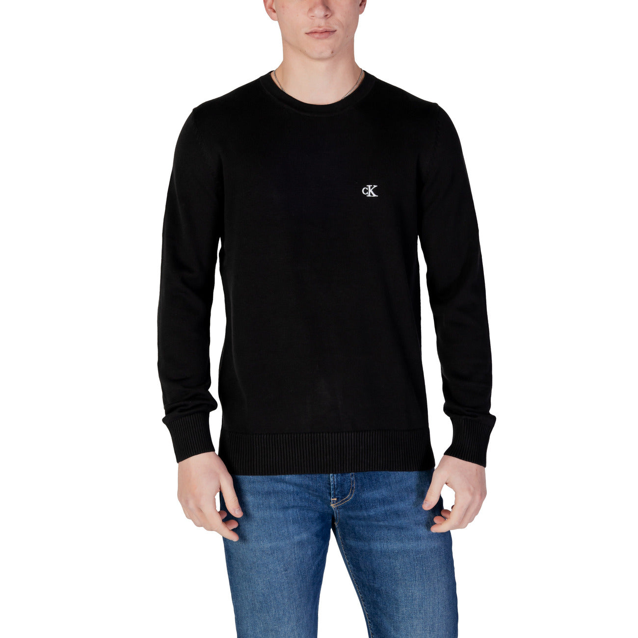Calvin Klein Jeans Maglia Uomo Beige Maniche Lunghe Scollo Tondo - Maglia Cotone Organico